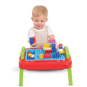 Brinquedo para Montar Mesa Mercoblocks Unissex 64PCS