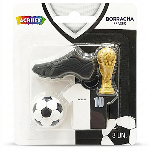 Borracha Decorada Futebol PRETO/BRANCO PCT.C/06