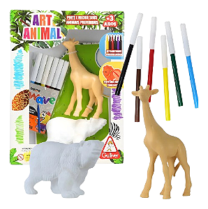 Boneco  Personagem URSO e Girafa C/CANETINHA Lava