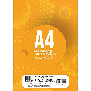 Bloco Tecnico sem Margem Desenho A4 ART PB 20F.BR 150G PCT.C/10