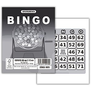 Bloco para Bingo Cinza 90X112MM 96 Folhas PCT.C/10