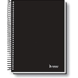 Caderno Espiral 1/4 Capa Dura Neutro Preto 48 Folhas PCT.C/05