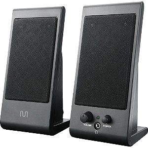 Caixa de Som P/ Computador USB 2.0 3W Conexao P2 Cinza