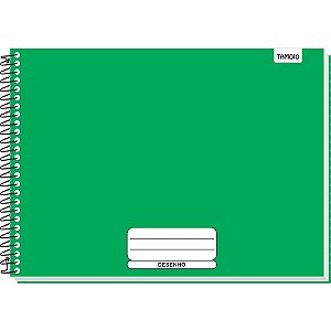 Caderno Desenho UNIV Capa Dura Verde Liso 48F Espiral PCT.C/04