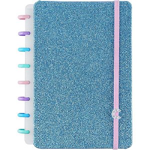 Caderno Inteligente A5 LETS Glitter Ocean Blue 80FLS