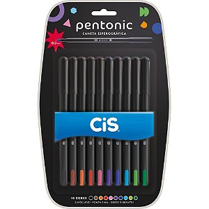 Caneta Esferografica CIS Pentonic 0,7MM 10 Cores Estojo
