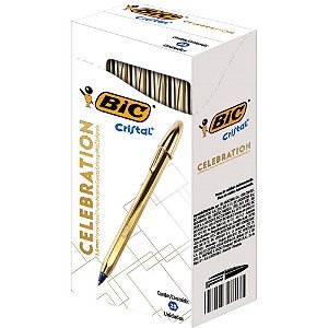 Caneta Esferografica Cristal Celebration Dourada CX.C/25