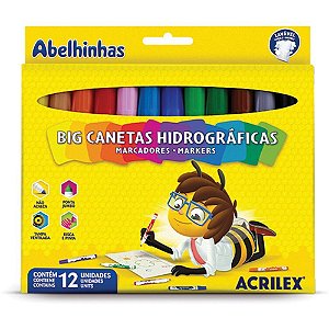 Caneta Hidrografica Jumbo BIG 12 Cores