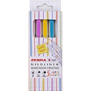 Caneta Marca Texto Mildliner 5 Cores Quentes Estojo