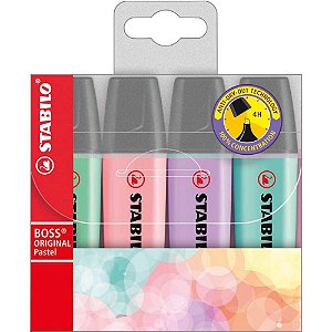 Caneta Marca Texto Stabilo BOSS 70/4-2 4CORES PAS Estojo