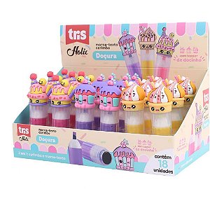 Caneta Marca Texto TRIS Doçura C/CARIMBO 3CORES DP.C/18