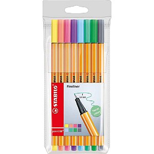Caneta Stabilo 88-88/8-01 8CORES TONS Pastel Estojo