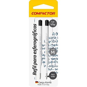 Carga Caneta Esferografica 1005 Preta Plastica BL.C/02 CX.C/10