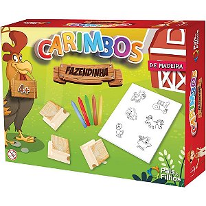 Carimbo Pedagogico Fazenda em Madeira 6PÇS