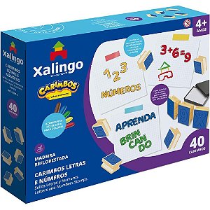 Carimbo Pedagogico Letras e Numeros C/40 Pecas