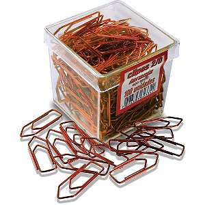 Clipe Colorido 2/0 (00) 100UN. Laranja PCT.C/10