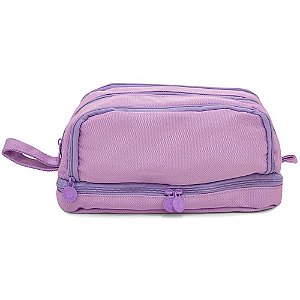 Estojo Quadruplo Tecido Lilas Pastel