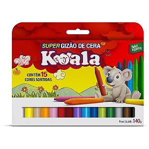 Giz de Cera Jumbo 15 Cores Super Gizao Koala PCT.C/06
