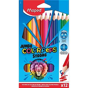 Lapis de COR Jumbo Color PEPS STRONG 12 Cores Estojo