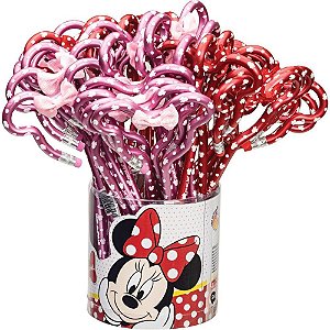 Lapis Preto Redondo Decorado Minnie Face HB Sortidos POTE-36