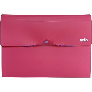 Pasta Sanfonada Plastica A4 12DIVISOES FULL Color PINK