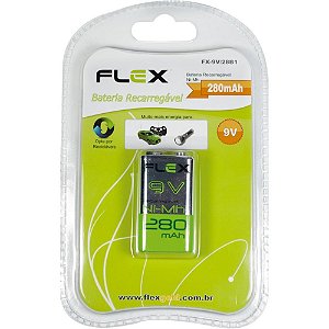Pilha Bateria 9V Recarregavel Bateria 28B1 280 MAH Blister