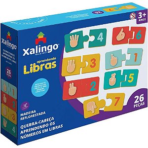 QUEBRA-CABECA Madeira Aprendendo Numeros Libras 26PC