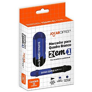 Pincel Quadro Branco Jocar 2EM1 PRETO/AZUL CX.C/12