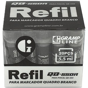 Tinta Marcador Quadro Branco Reabastecedor QB-550R 5,5ML PT DP.C/20