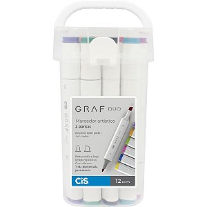 Marcador Artistico CIS GRAF Duo 12 Cores