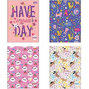 Caderno Brochurao Capa Dura Pepper 80FLS Feminino PCT.C/05