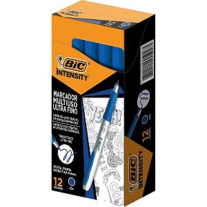 Caneta para CD 0.6MM Marking CD-DVD ULTRA Fina Azul CX.C/12