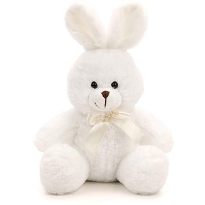 Coelhos de Pascoa Pelucia C/LACO Branco 20CM