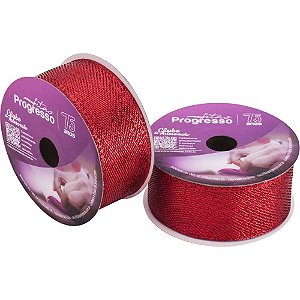 Fita ARAMADA Natal 38MMX10M Metalizado Vermelho