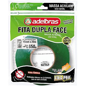Fita Dupla Face Fixa PRO Massa Acrilic 19MMX20