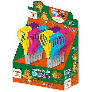 Tesoura Escolar Duo Color S/PONTA 4 Cores DP.C/12