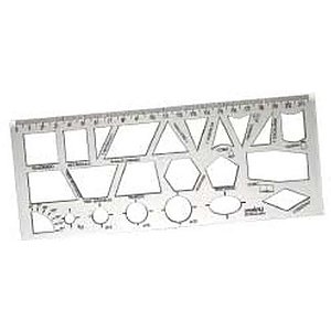 Regua Plastica Geometrica Escolar CR 22CM PCT.C/10