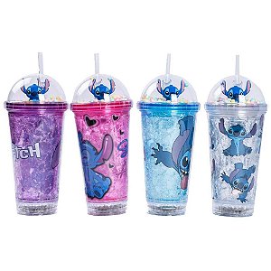 Copo Decorado STITCH C/LED/CANUDO 450ML (S)