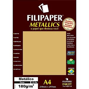 Papel A4 Metalico Ouro 180GR. PCT.C/15