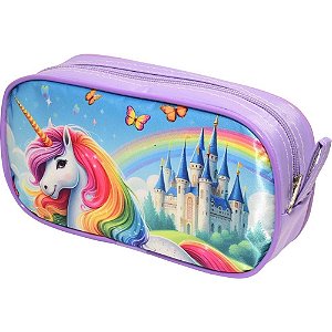 Estojo Simples Unicornio Castelo Encantado (S