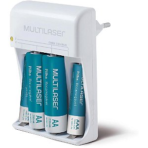 Carregador de Pilhas Bivolt P/4 Pilhas AA/AAA C/4 Pilhas KIT