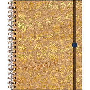 Caderno 01X1 Capa Dura KRAFT GOLD Neo 80FLS.