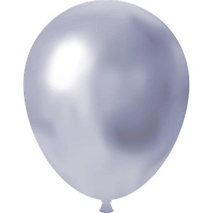 Balao 9 Liso Prata Metalico Cromado PCT.C/25