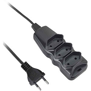 Extensao Eletrica 3TOMADAS EX203 10M Preto Blister