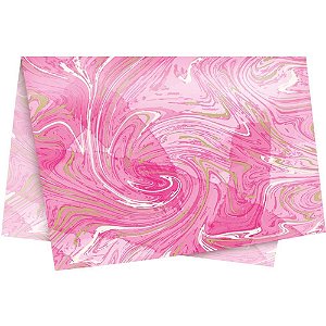 Papel de Seda Marmorizado Rosa 49X69CM PCT.C/50