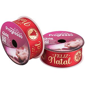 Fita de Cetim Natal 30MMX10M Feliz Natal Vermelho