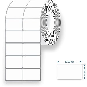 Etiqueta para Codigo de Barras Couche 50X30X30M 2CARREIRAS Rolo