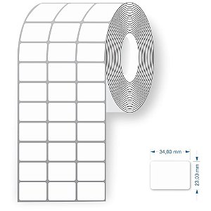 Etiqueta para Codigo de Barras Couche 34X23X30M 3CARREIRAS Rolo