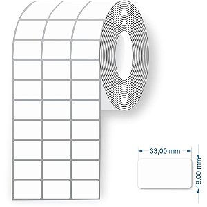 Etiqueta para Codigo de Barras Couche 33X18X30M 3CARREIRAS Rolo