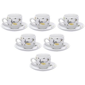 Xicara Cafe Porcelana Honey 12PCS Jogo